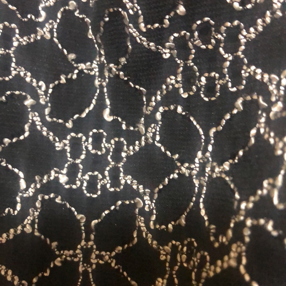 Black with silver threading floral design - Picture 3 of 5
